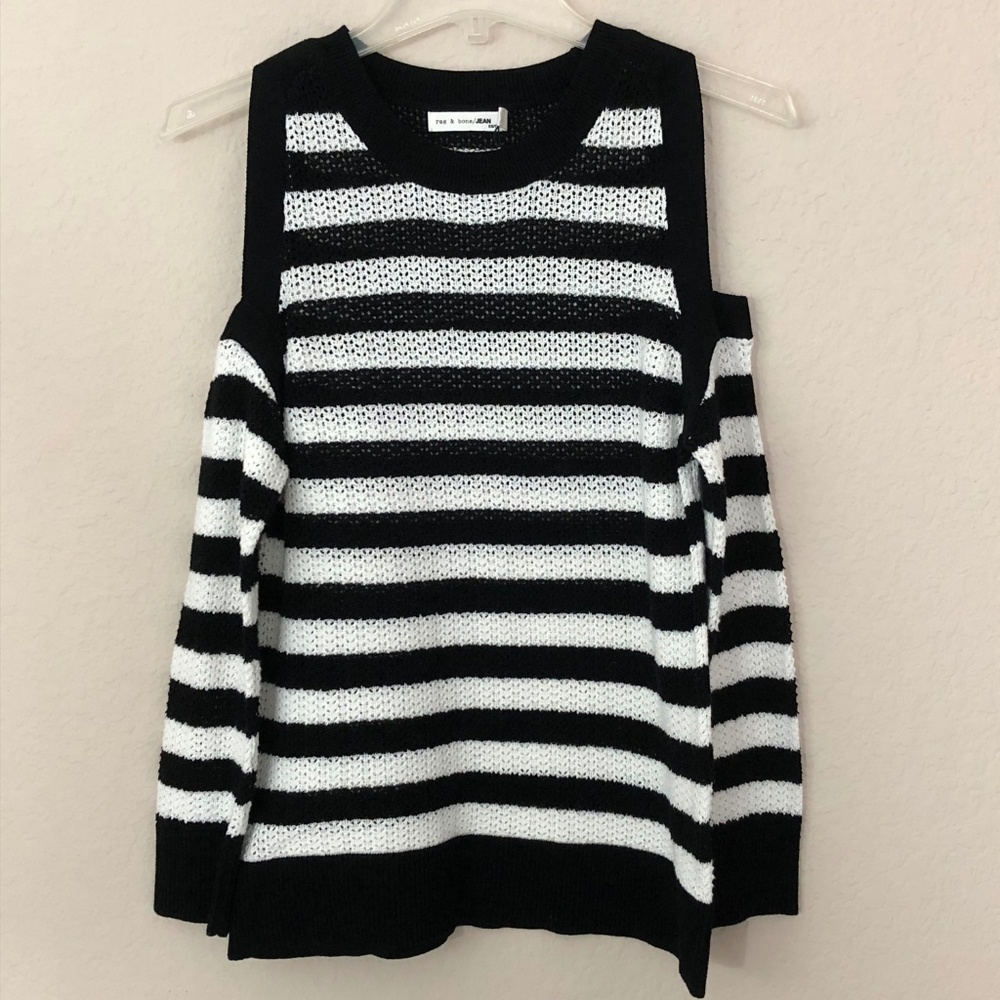 Rag & Bone Tracey Crew Open Shoulder Sweater Sz XS - Picture 6 of 7